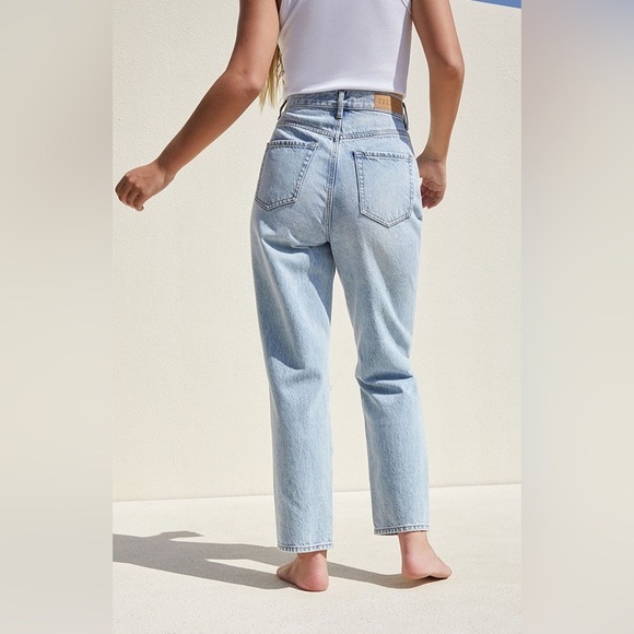 PacSun Light Blue Ripped High Waisted Straight Leg Jeans - Picture 2 of 10